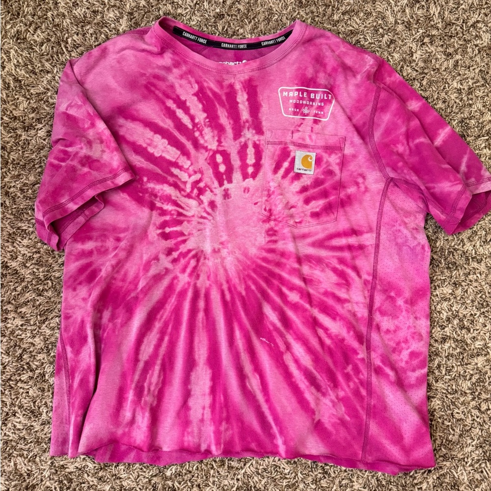Women’s Carhartt Pink Tie-Dye Shirt Cropped